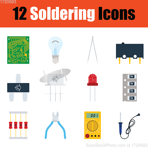 Image of Set of soldering  icons