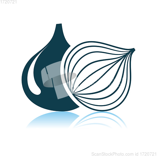 Image of Onion Icon On Gray Background