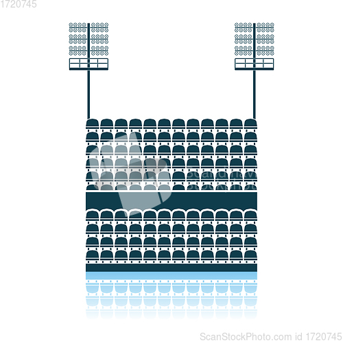 Image of Stadium Tribune With Seats And Light Mast Icon