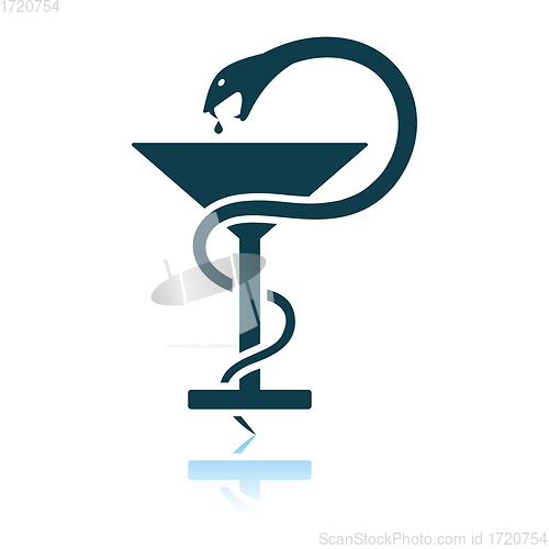 Image of Medicine Sign With Snake And Glass Icon