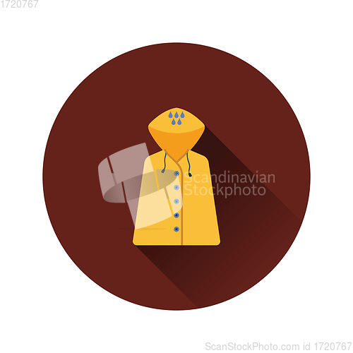 Image of Flat design icon of raincoat