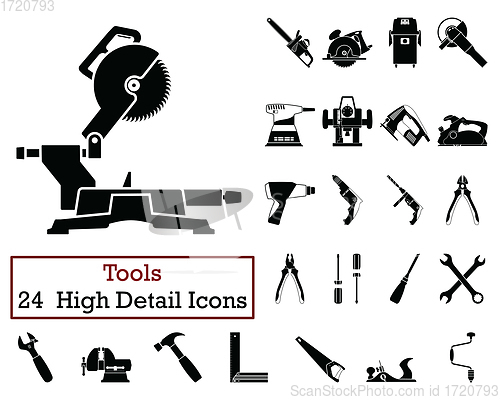 Image of Set of 24  Tools Icons