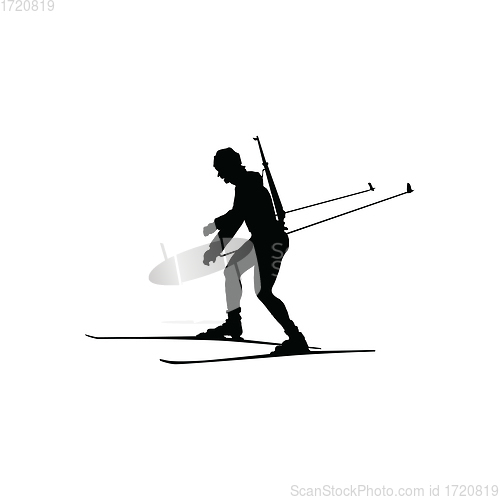 Image of Biathlon sportsman silhouette