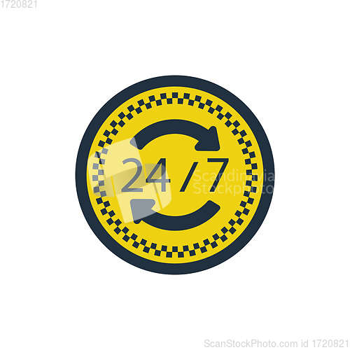 Image of 24 hour taxi service icon