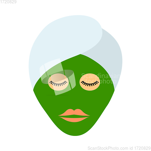 Image of Woman Head With Moisturizing Mask Icon
