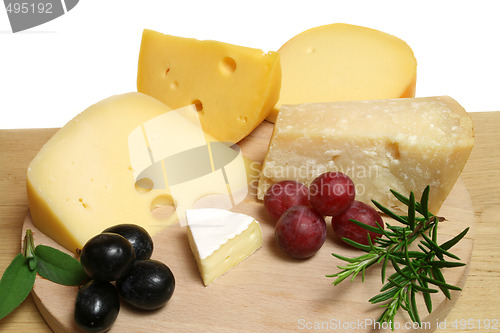 Image of Cheeses and grapes