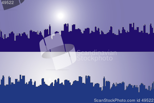 Image of Winter city skyline