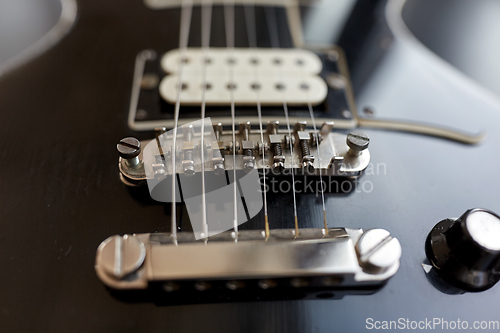 Image of close up of bass guitar strings