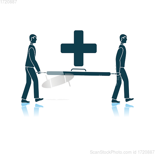 Image of Soccer Medical Staff Carrying Stretcher Icon