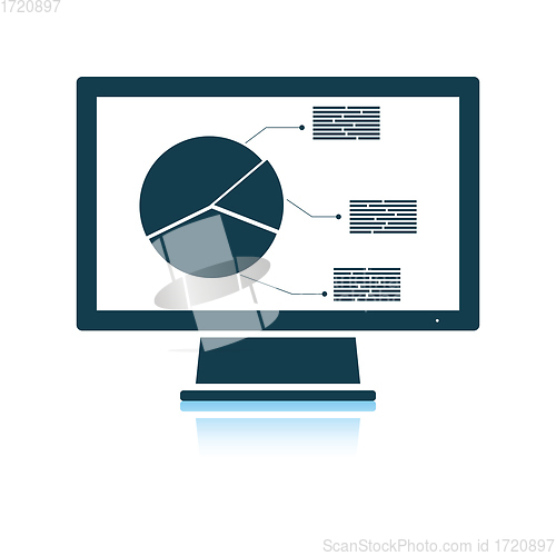 Image of Monitor with analytics diagram icon