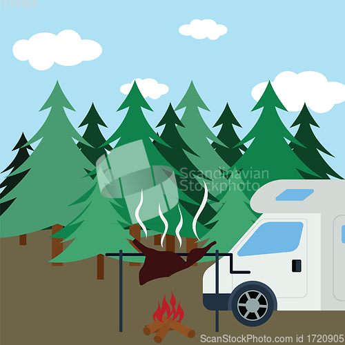 Image of Hunting in fir forest