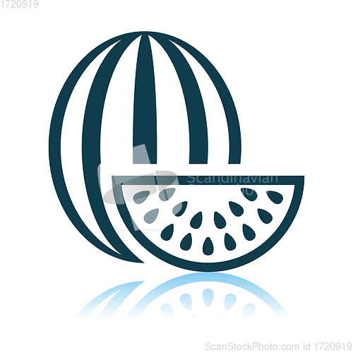 Image of Watermelon Icon On Gray Background