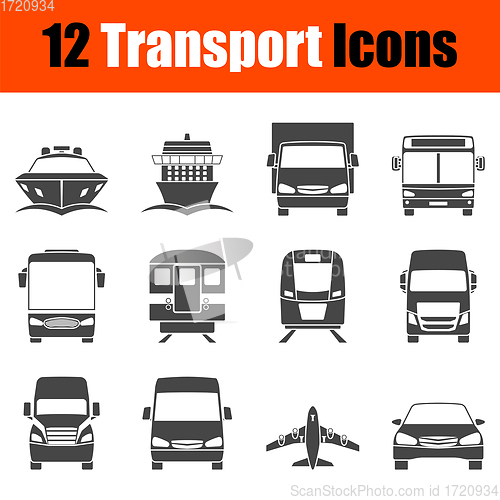 Image of Transportation Icon Set in Front View