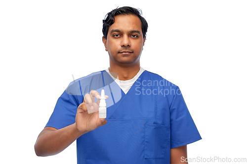 Image of indian male doctor or nurse with medicine