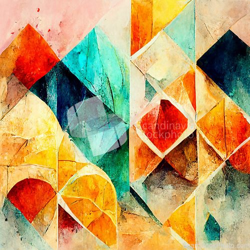 Image of Abstract contemporary modern watercolor art. Minimalist illustra