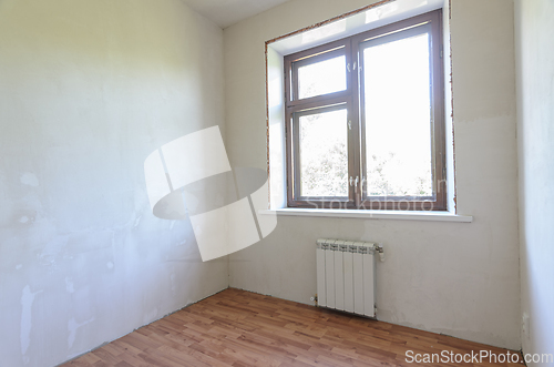 Image of View of the window in a small room with a fine finish after repair