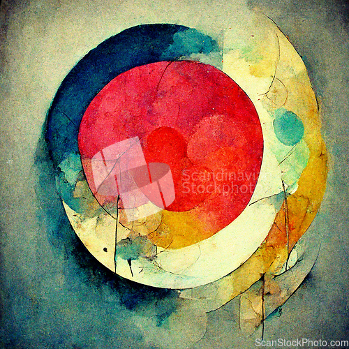 Image of Abstract contemporary modern watercolor art. Minimalist illustra