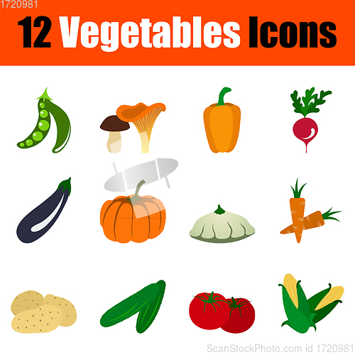 Image of Set of Vegetables Icons