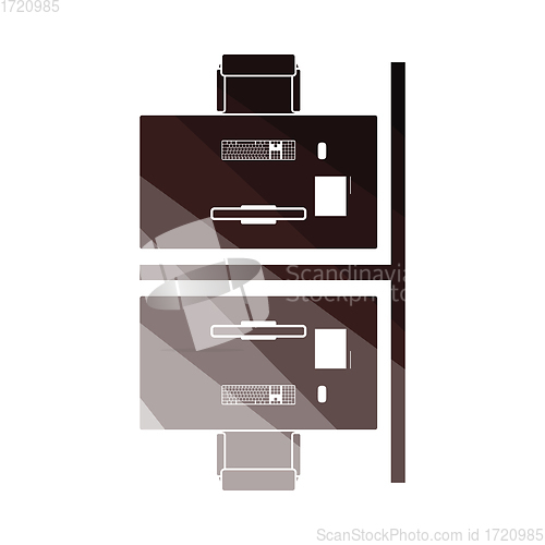 Image of Office table top view icon