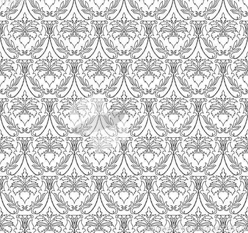 Image of Damask Seamless Outline Pattern