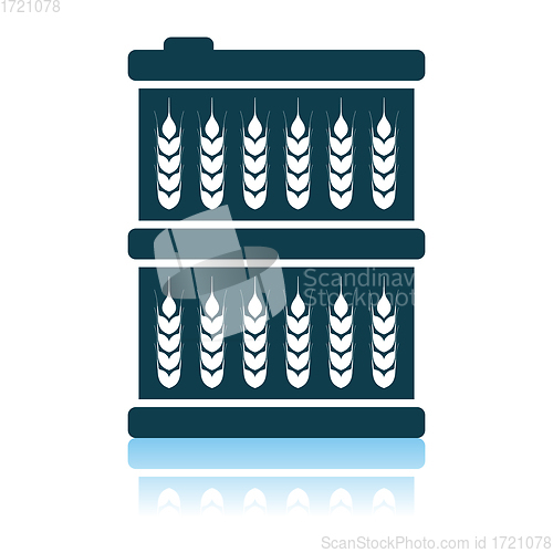 Image of Barrel With Wheat Symbols Icon
