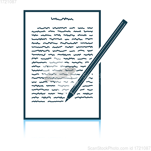 Image of Sheet with text and pencil icon
