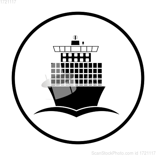 Image of Container ship icon front view