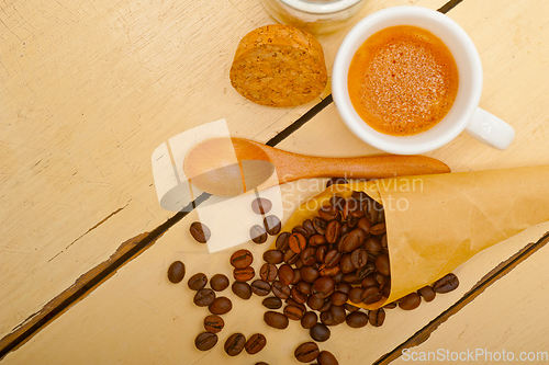 Image of espresso coffee and beans