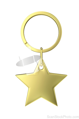 Image of Shiny gold keyring with star