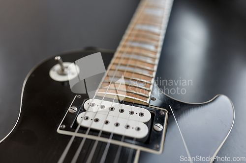 Image of close up of bass guitar strings