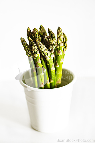 Image of Asparagus in White Pot