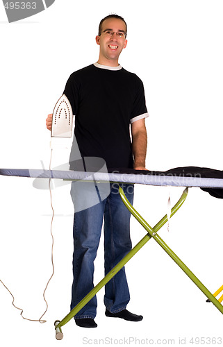 Image of Man Ironing