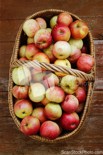 Image of Bright ripe apples in a basket