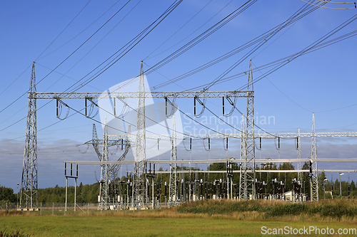 Image of Electricity Transmission Substation and Overhead Transmission Li