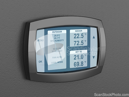 Image of Black smart thermostat