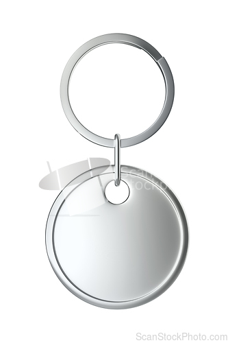 Image of Round silver keychain