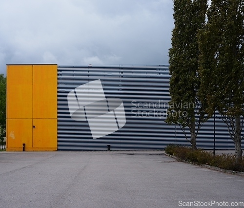 Image of indoor parking building and trees in Jarvenpaa city, Finland