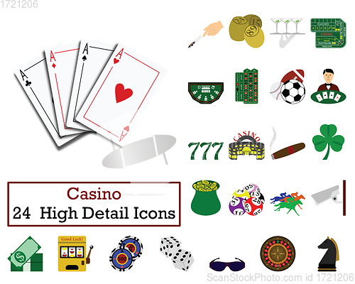 Image of Set of 24  Casino Icons