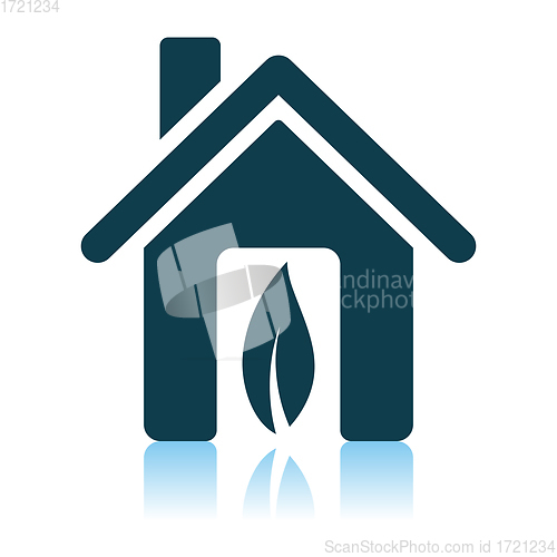 Image of Ecological Home With Leaf Icon