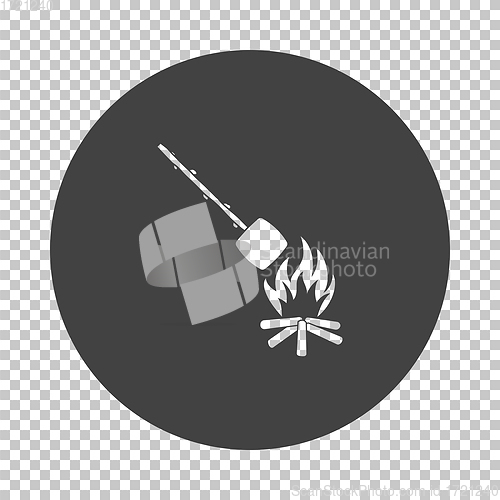 Image of Camping fire with roasting marshmallow icon