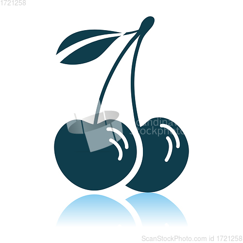 Image of Cherry Icon On Gray Background