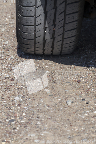Image of rubber tire of a car