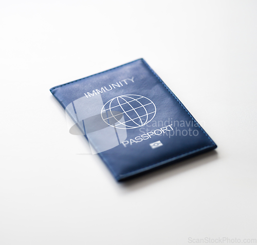 Image of immunity passport on white background