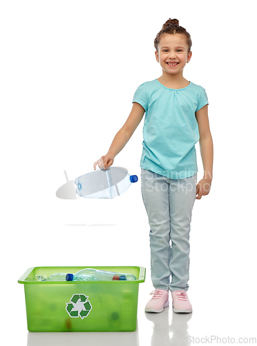 Image of smiling girl sorting plastic waste