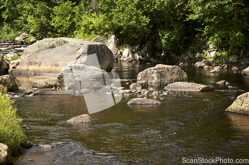 Image of Large Rocks in the Au Sable River Lake Placid New York