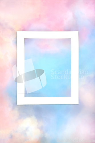 Image of Rainbow Sky Cloud Background Border  