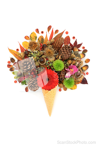 Image of Surreal Vivid Autumn Ice Cream Cone Design  