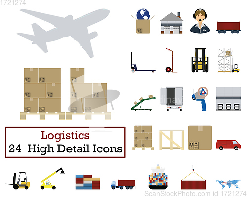 Image of Set of 24  Logistics Icons