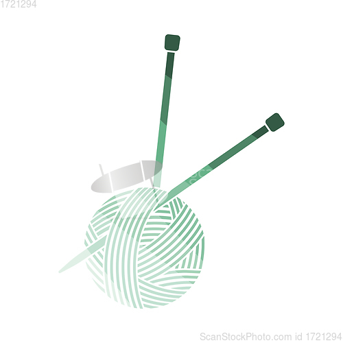 Image of Yarn Ball With Knitting Needles Icon