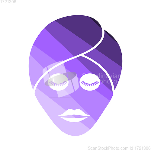 Image of Woman Head With Moisturizing Mask Icon